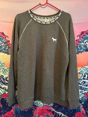 PINK Victoria’s Secret Grey Sweatshirt with Dog Logo
